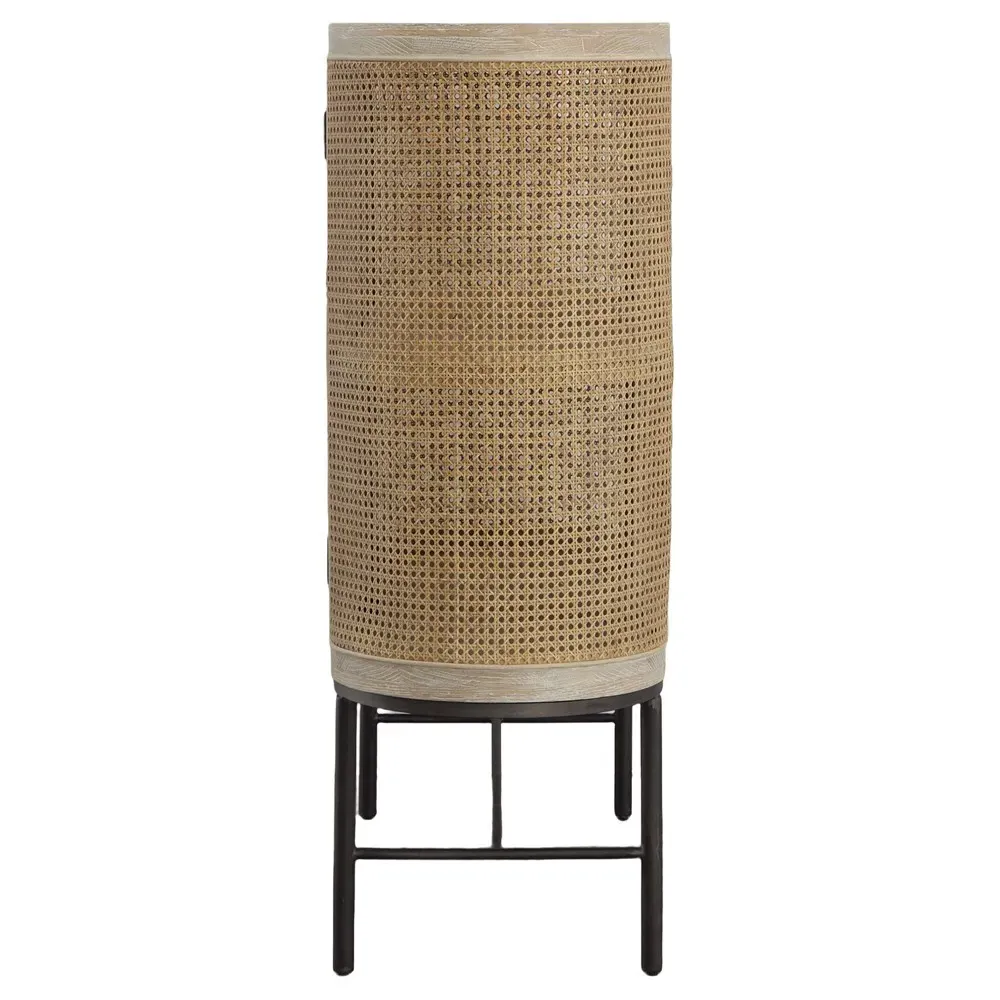 Whinnie Woven Bar Cabinet - Natural, Oak