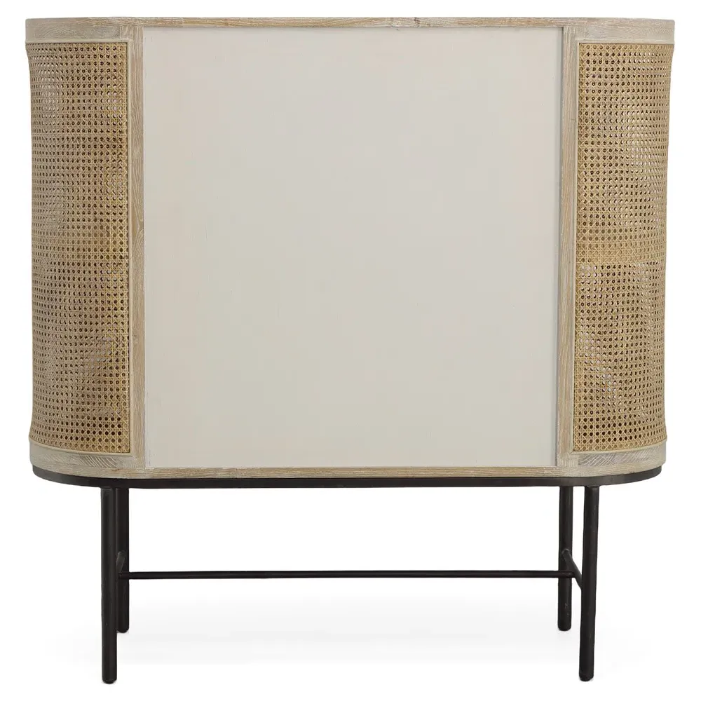 Whinnie Woven Bar Cabinet - Natural, Oak