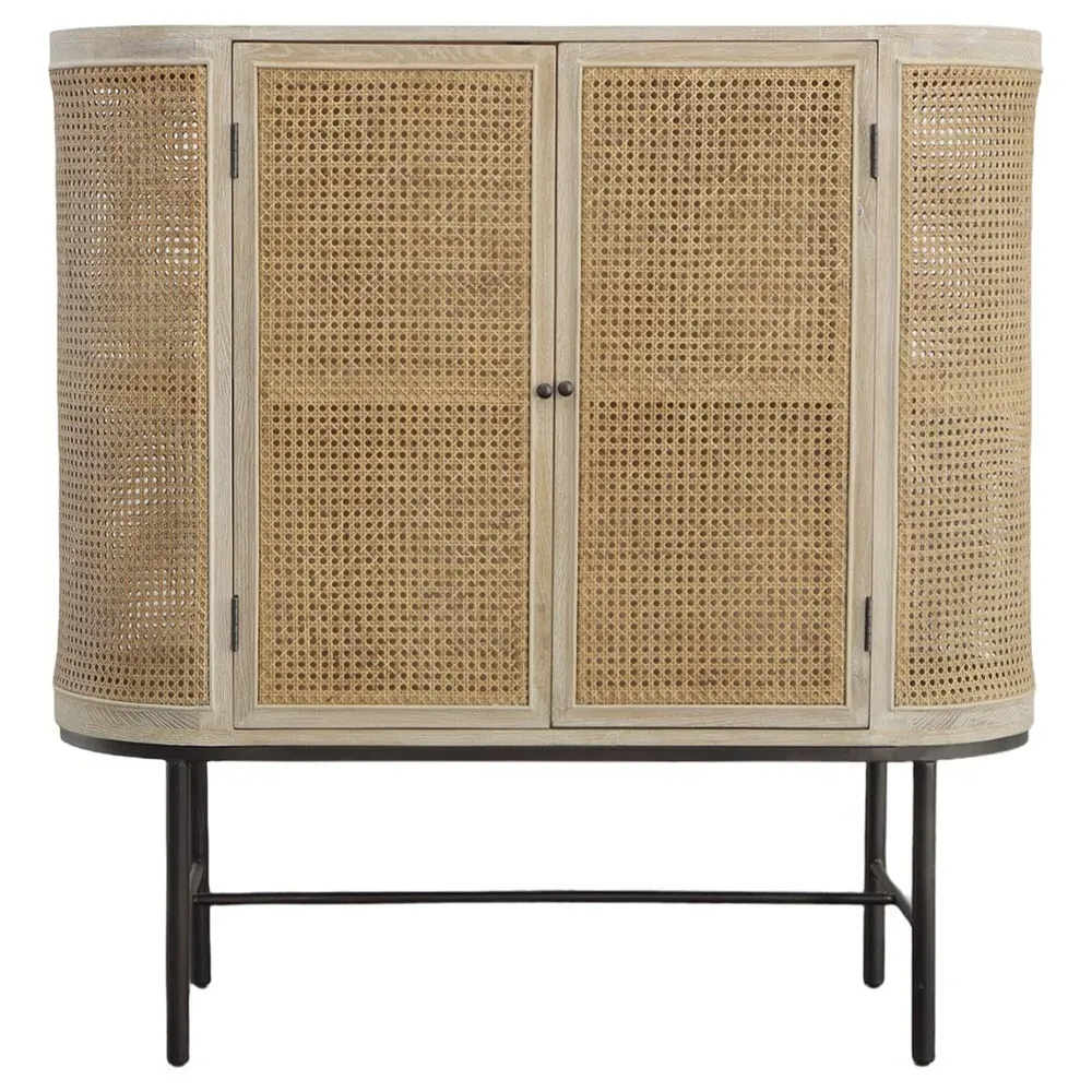 Whinnie Woven Bar Cabinet - Natural, Oak image