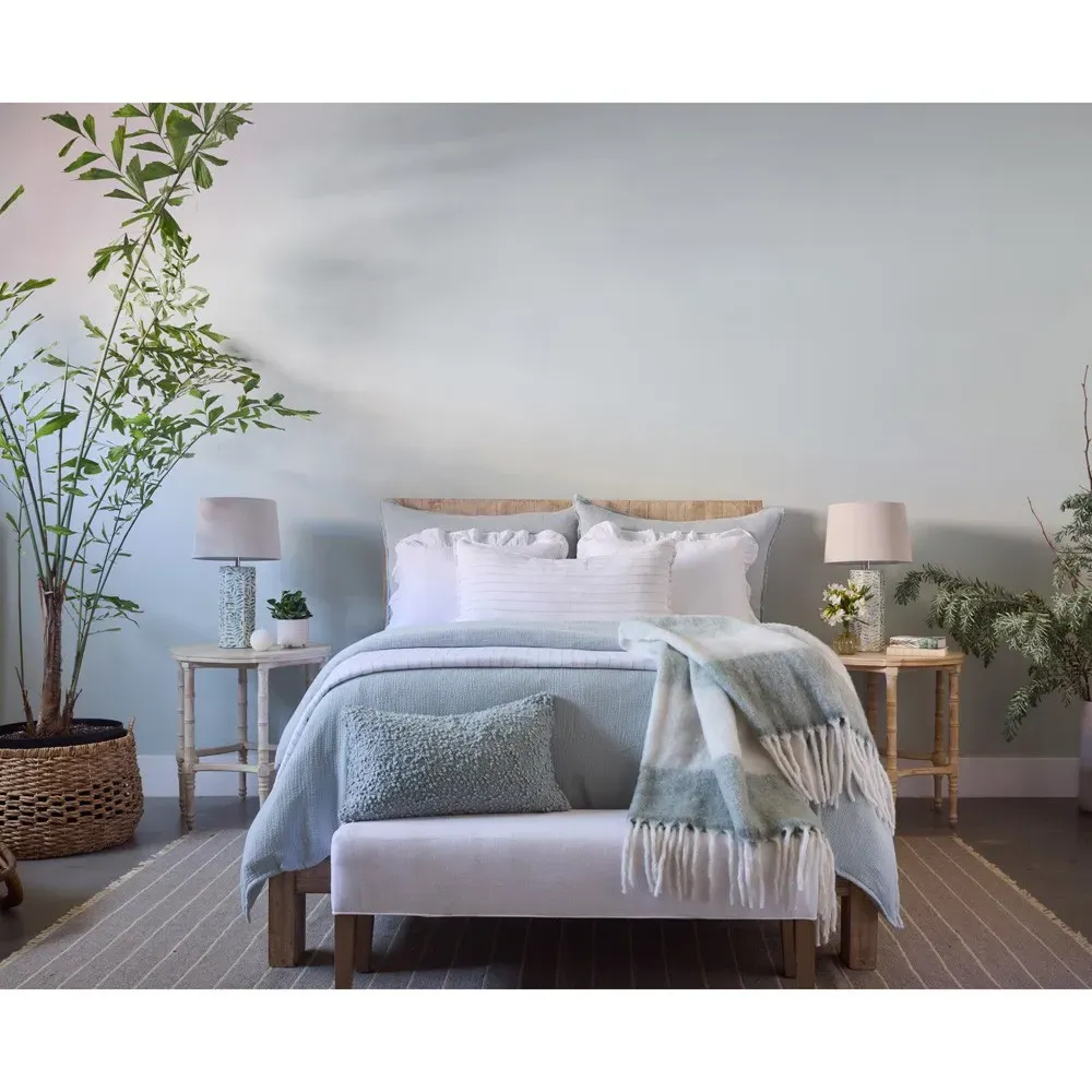 Whistler Faux Mohair Throw Blanket - Blue, Polyester