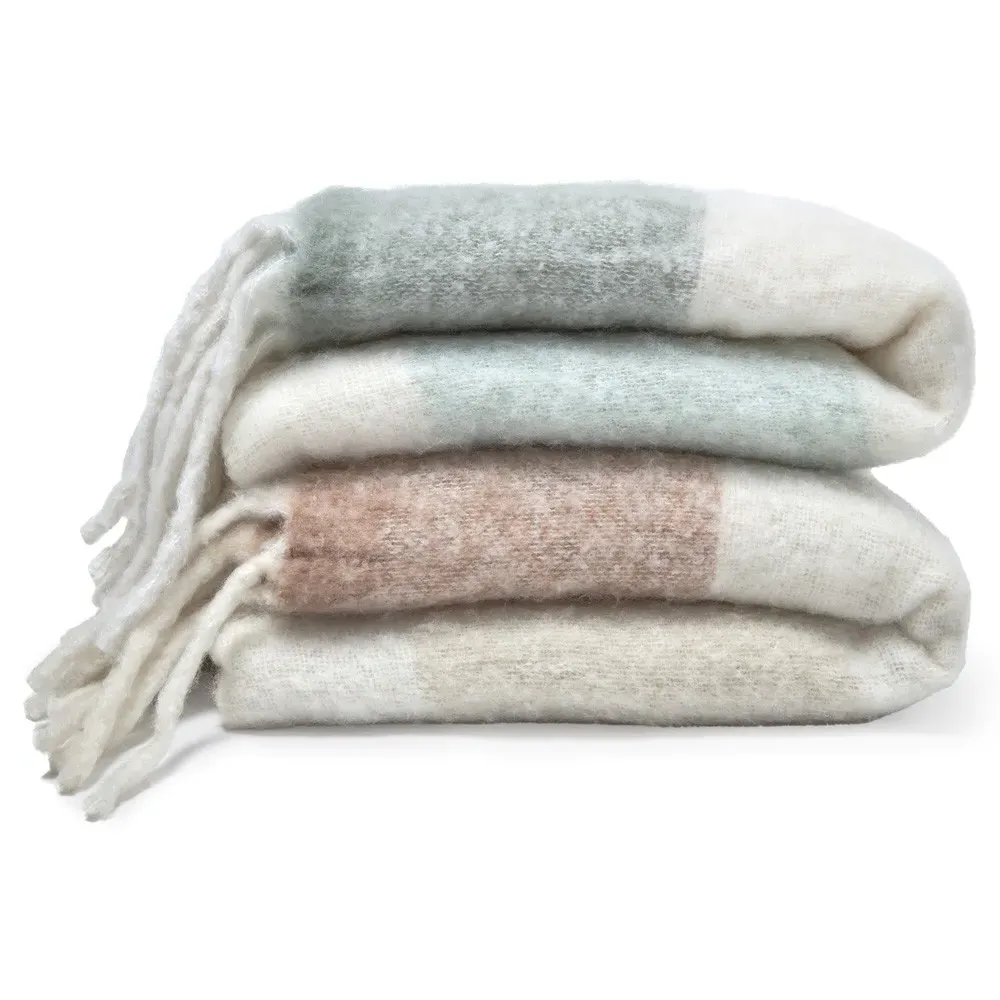 Whistler Faux Mohair Throw Blanket - Natural, Polyester