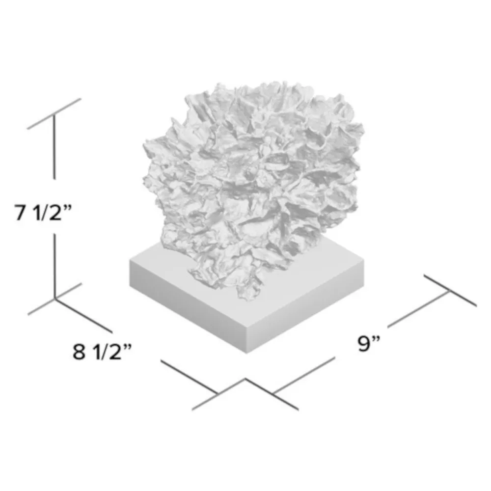 White Ribbon Coral Decorative Sculpture - White, Crystal