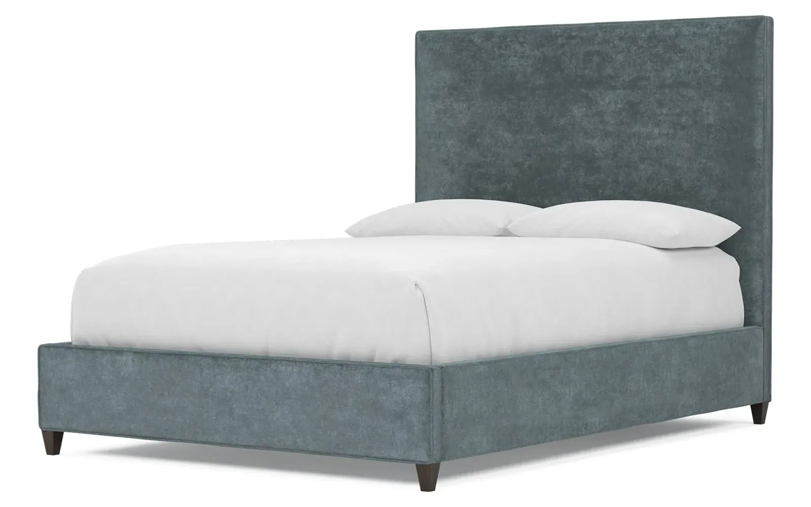 Whitley Queen Size Bed Frame - Slate Blue, Velvet