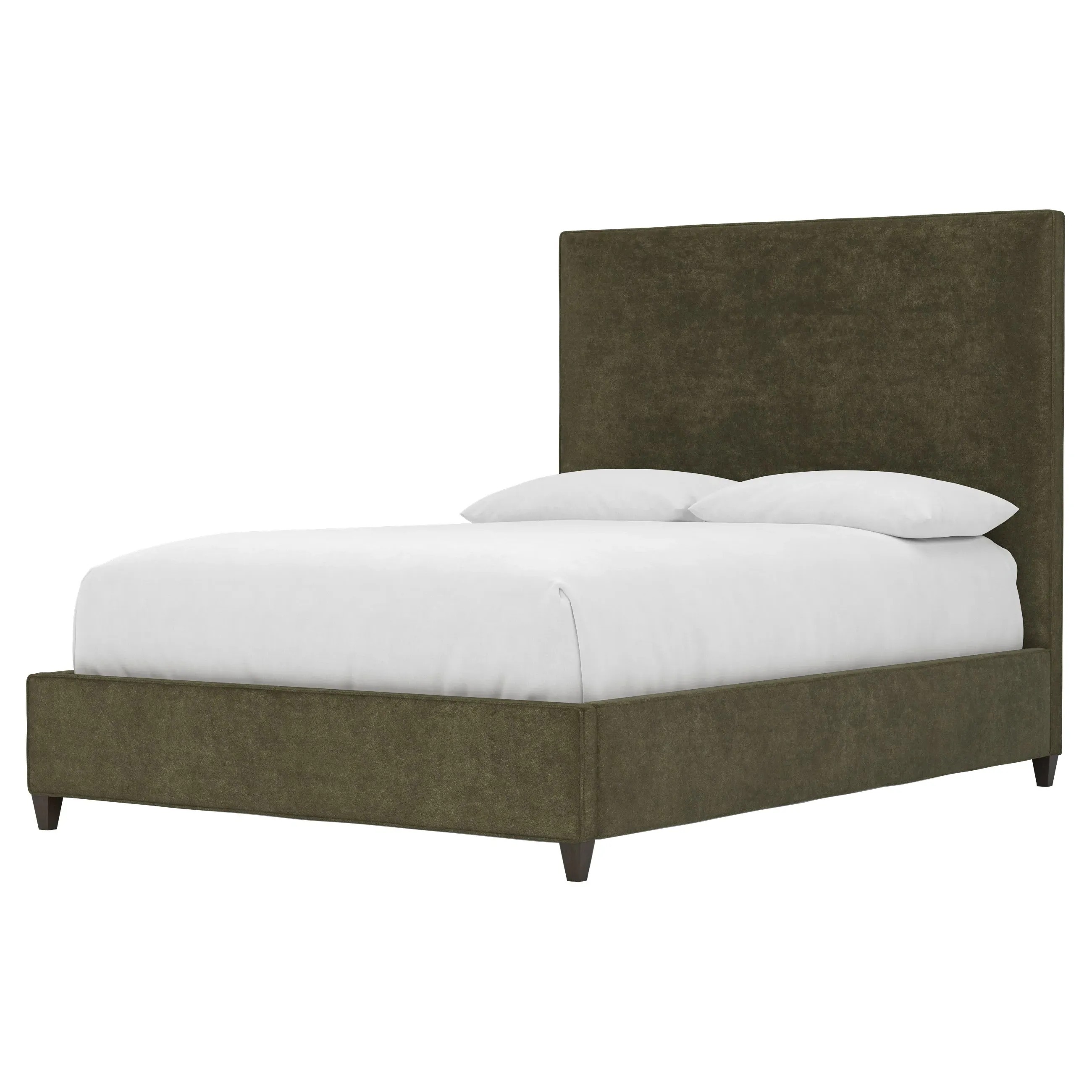Whitley Queen Size Bed Frame - Tuscan Olive, Velvet