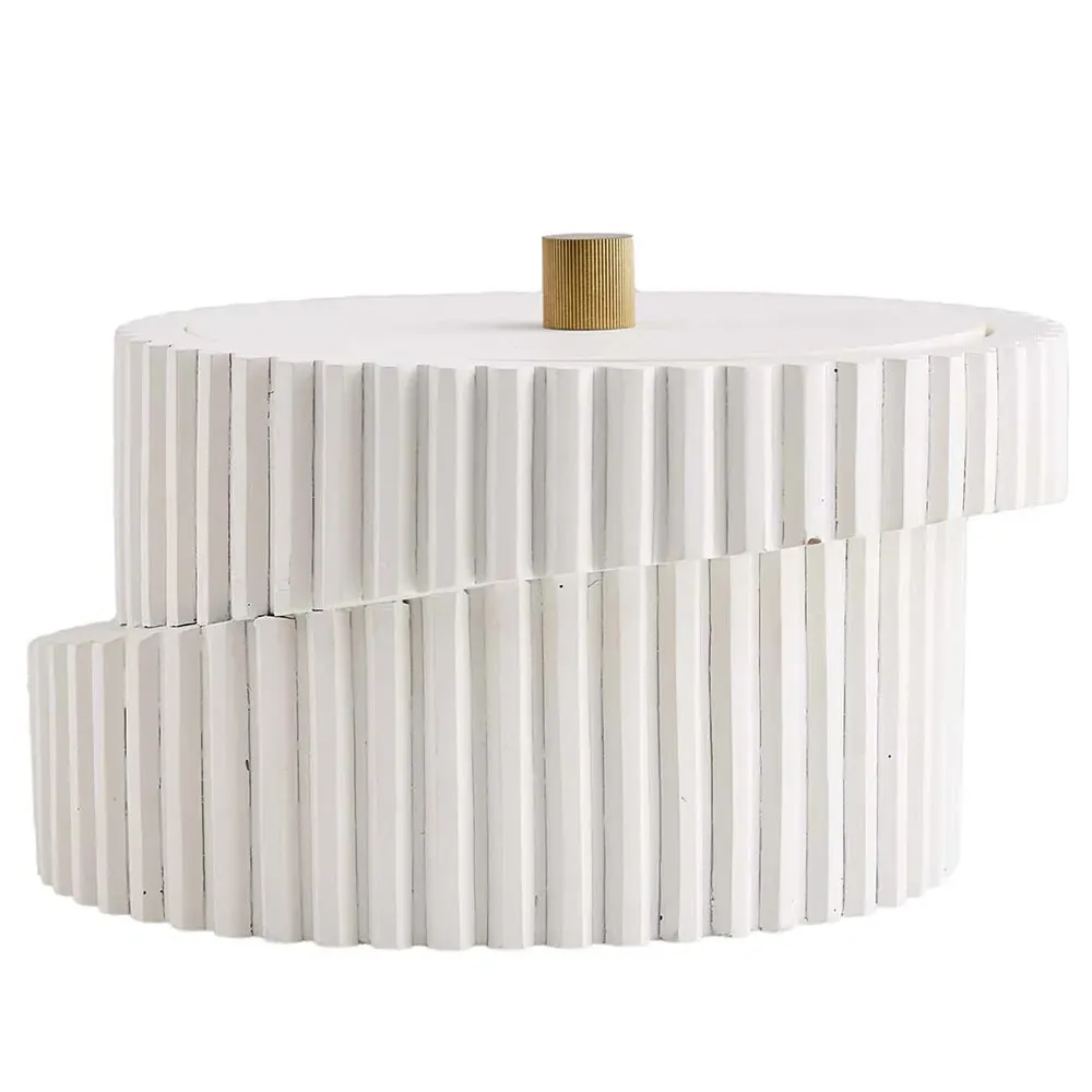 Whittaker Short Decorative Jar - White, Resin