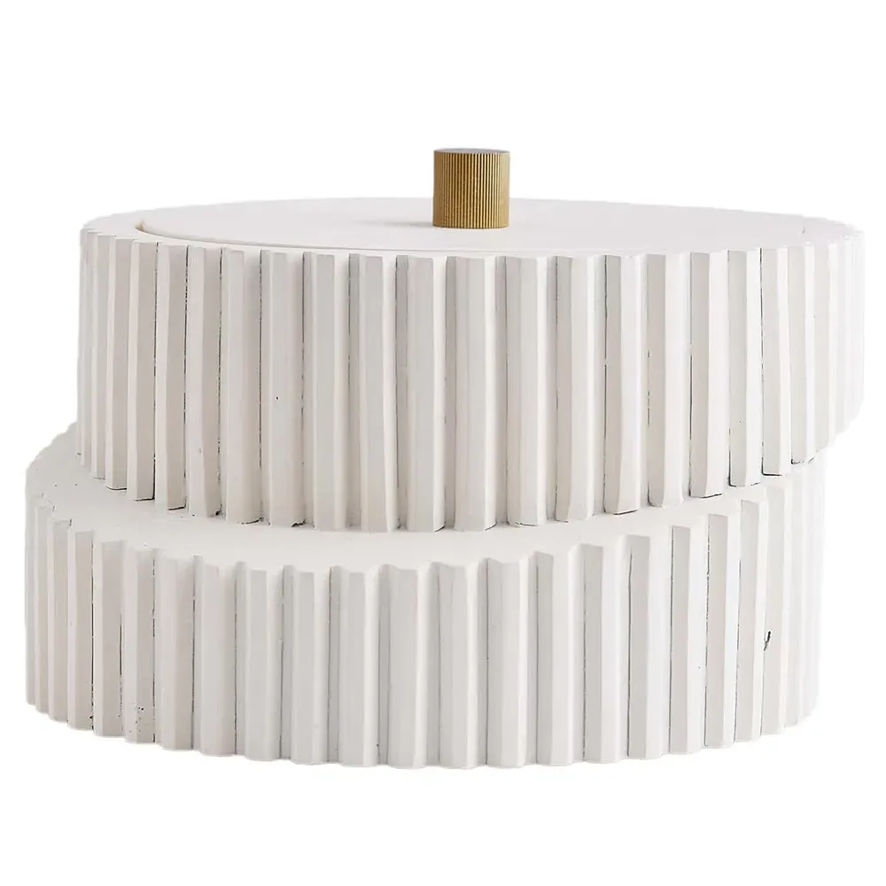 Whittaker Short Decorative Jar - White, Resin