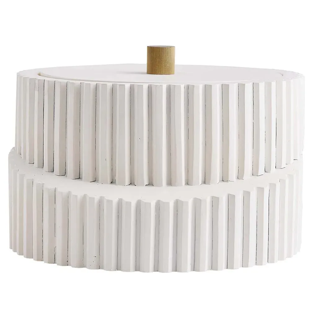 Whittaker Short Decorative Jar - White, Resin