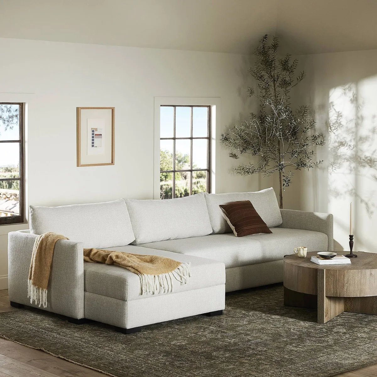 Wil 2-Piece Sleeper Sectional with Left Chaise - Cream