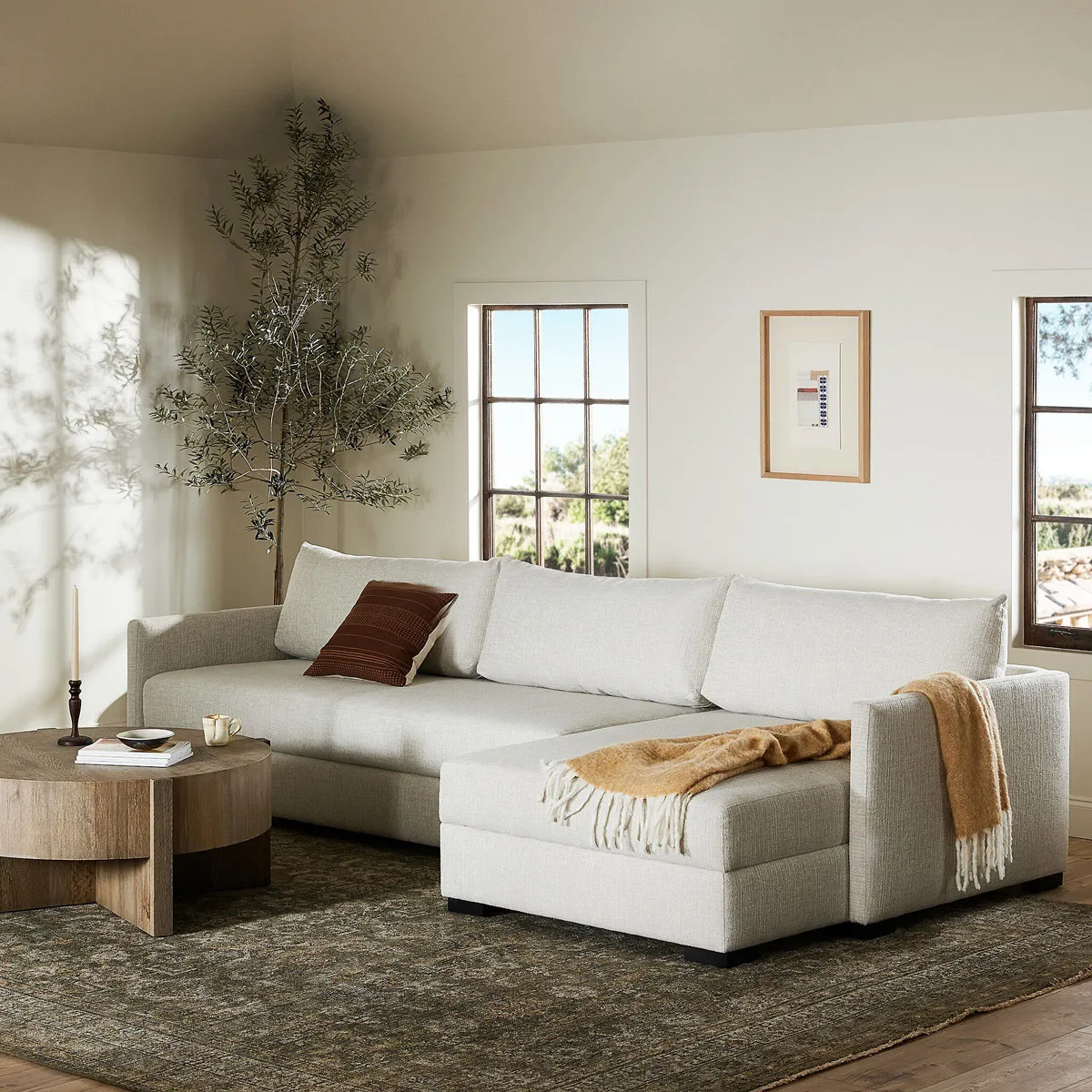 Wil 2-Piece Sleeper Sectional with Right Chaise - Cream