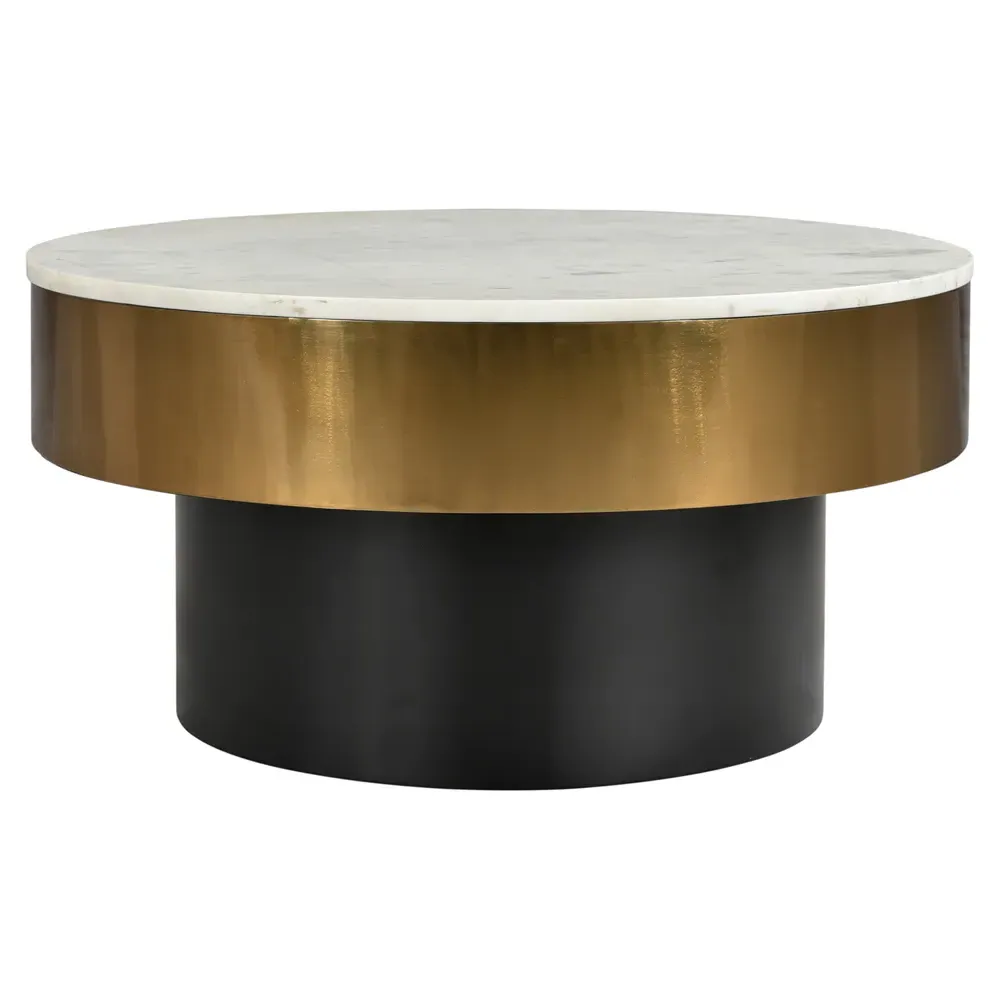 Wilburn Round Coffee Table - White, Marble image