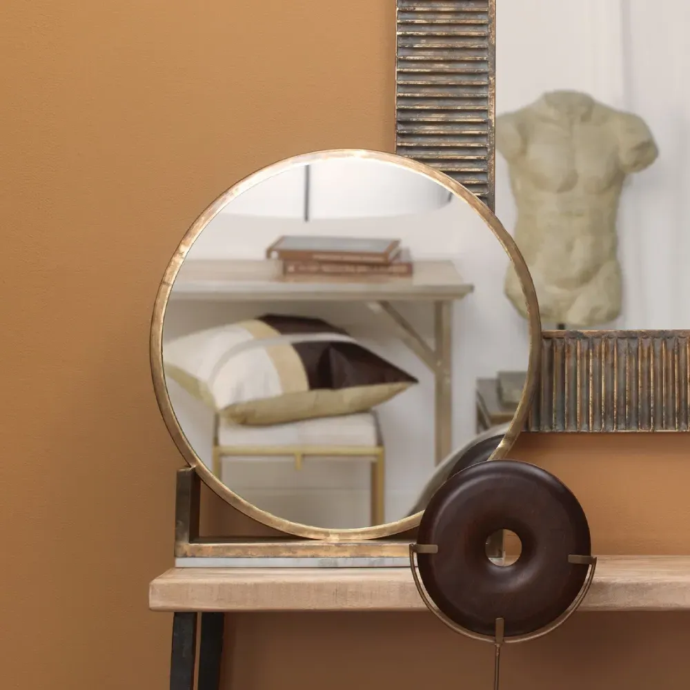 Will Standing Table Mirror - Brass, Metal