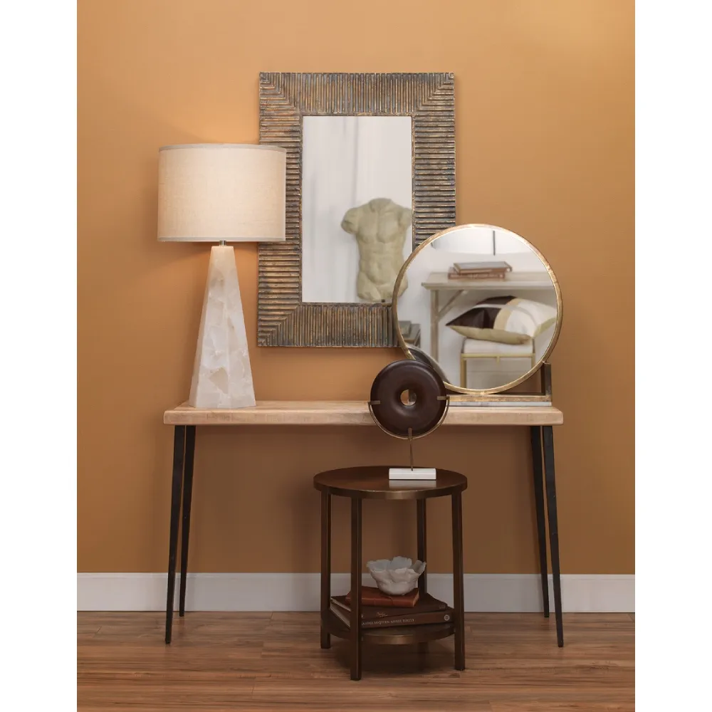 Will Standing Table Mirror - Brass, Metal