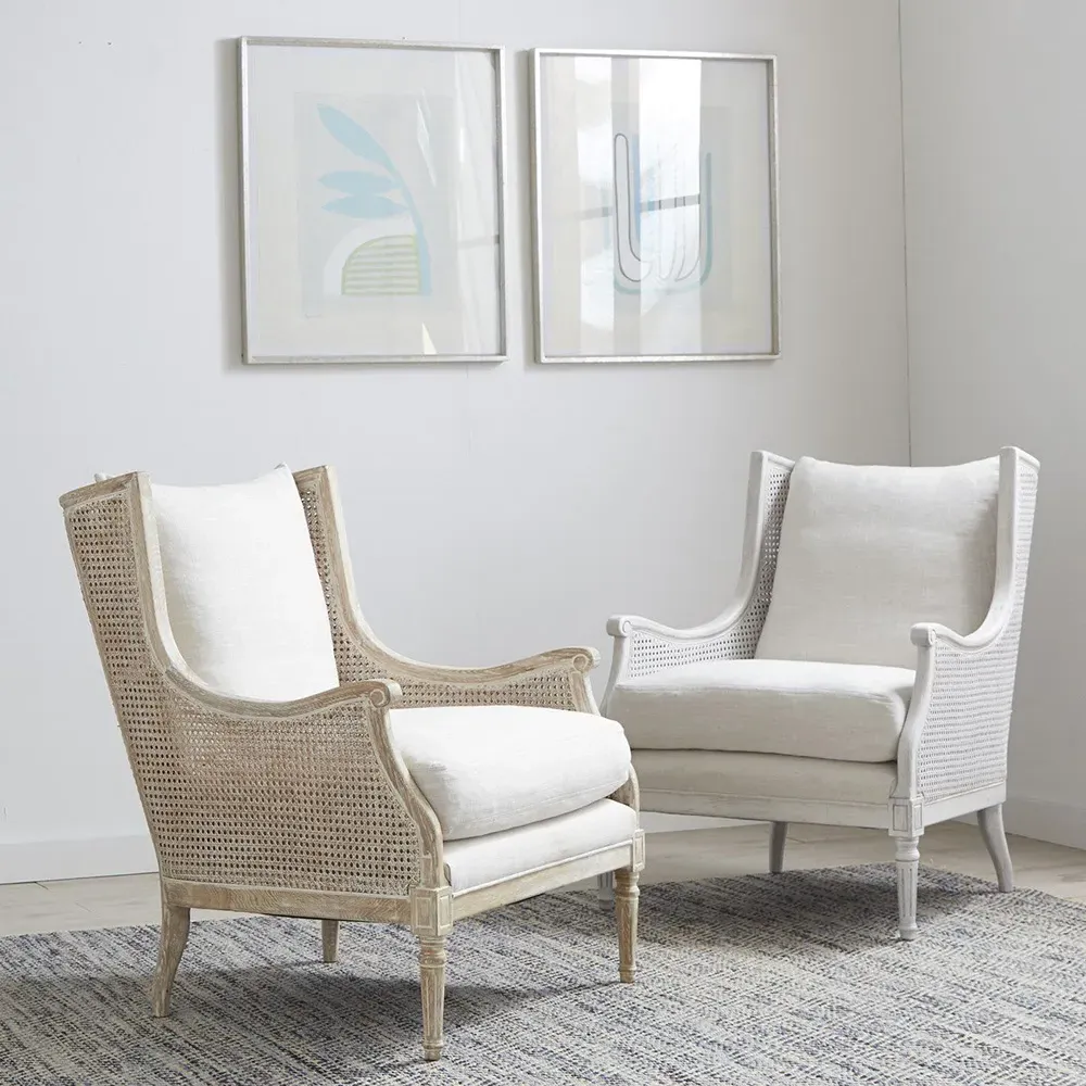 Will Wing Chair - White Wash, Oak