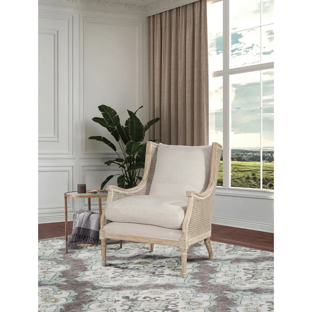 Will Wing Chair - White Wash, Oak