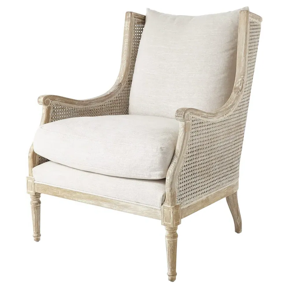 Will Wing Chair - White Wash, Oak