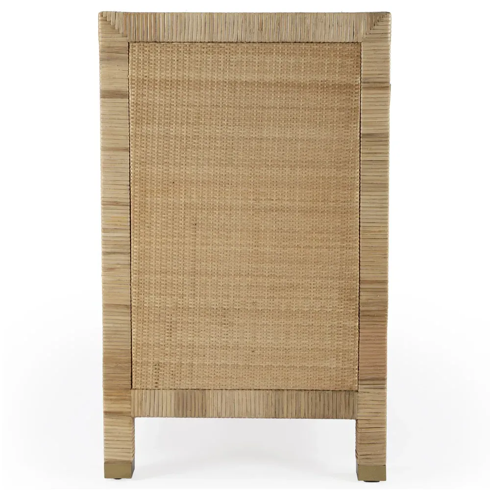 Will Woven Rattan Double Dresser - White, Wood