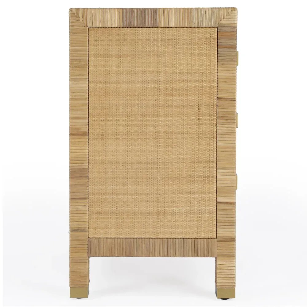 Will Woven Rattan Nightstand - White, Wood