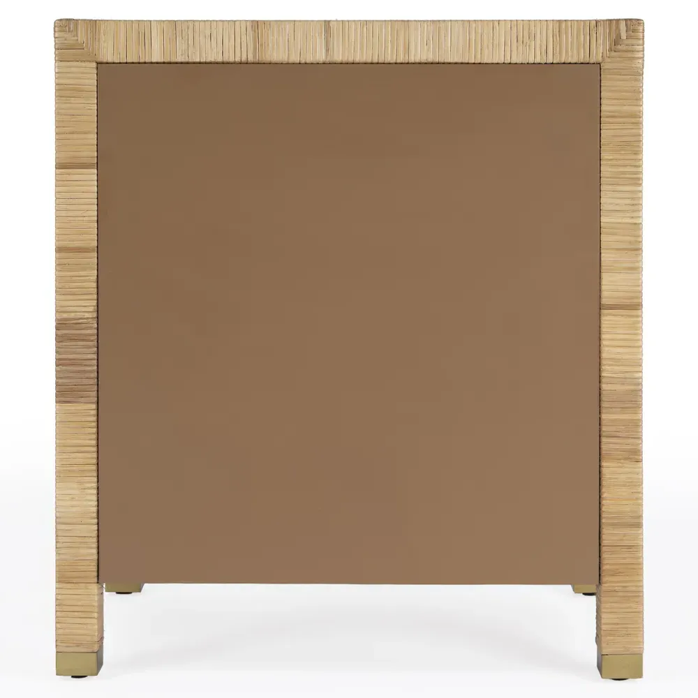Will Woven Rattan Nightstand - White, Wood