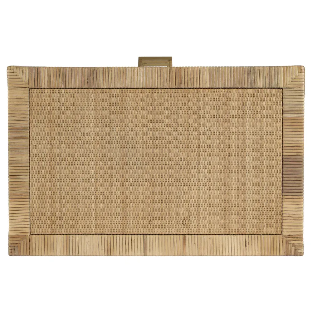 Will Woven Rattan Nightstand - White, Wood