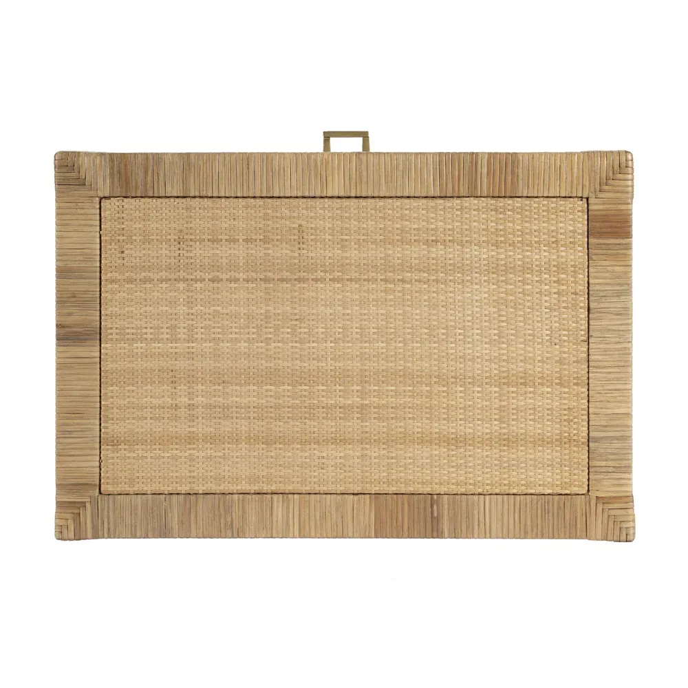 Will Woven Rattan Nightstand - White, Wood