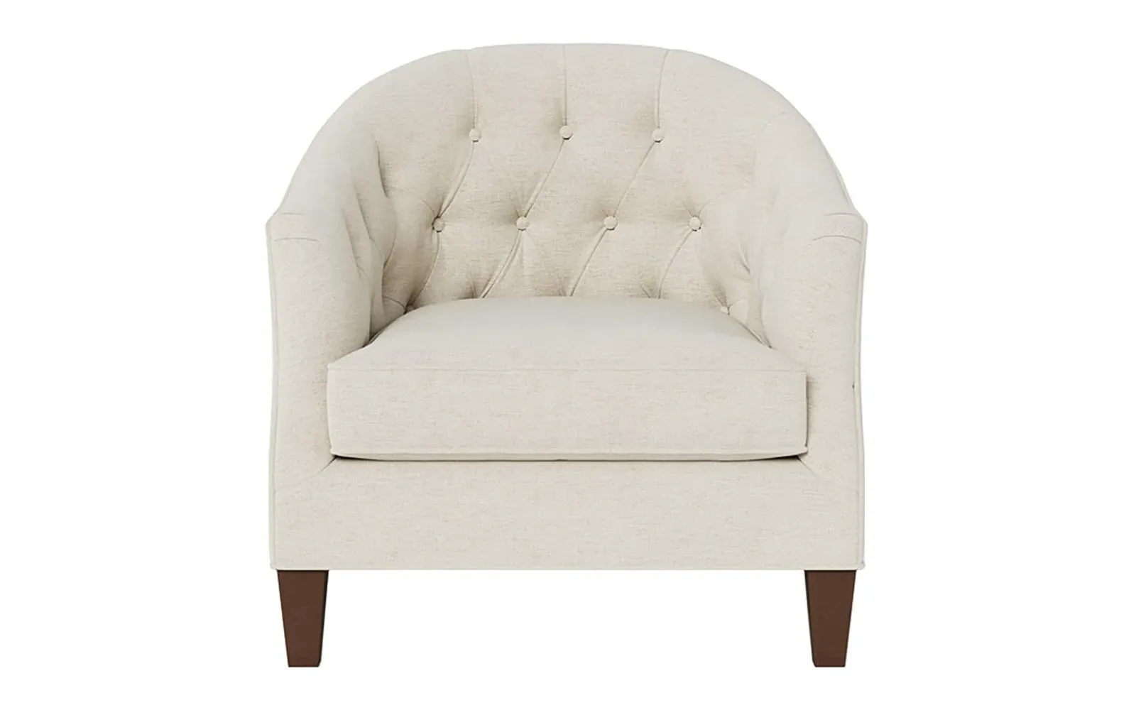 Willa Button-Tufted Chair - Heathered Ivory, Chenille