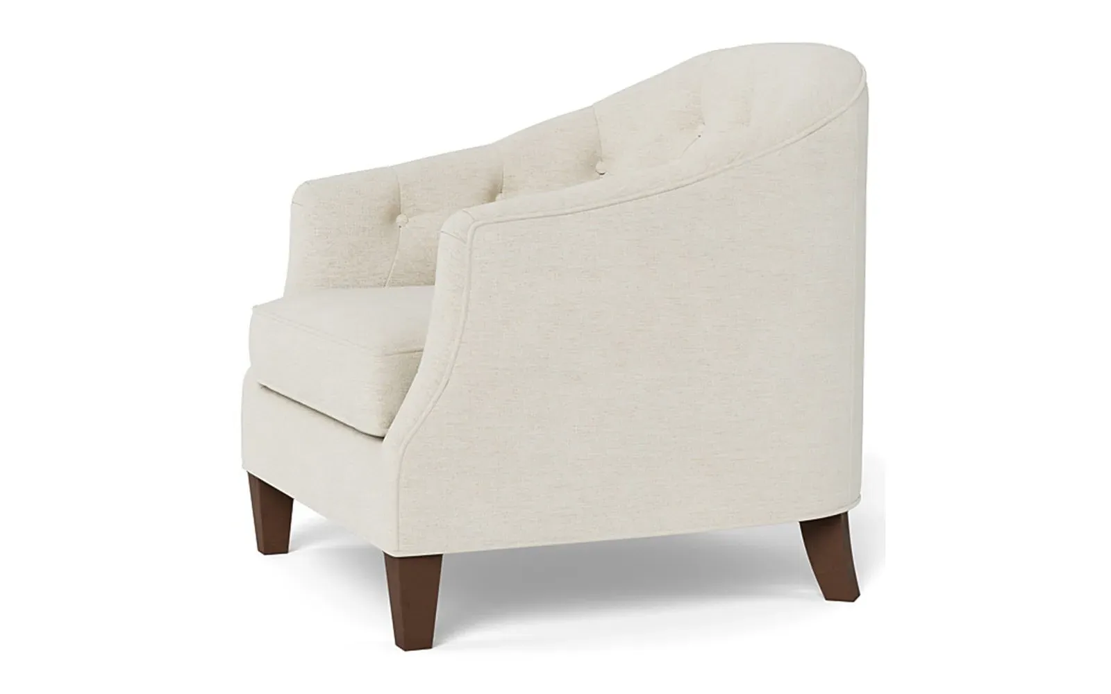 Willa Button-Tufted Chair - Heathered Ivory, Chenille