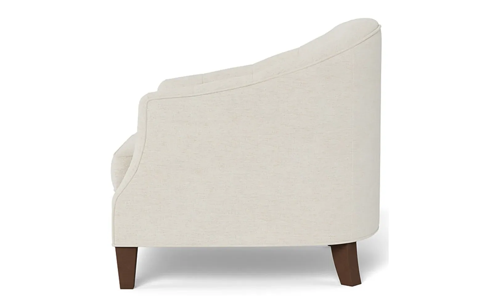 Willa Button-Tufted Chair - Heathered Ivory, Chenille