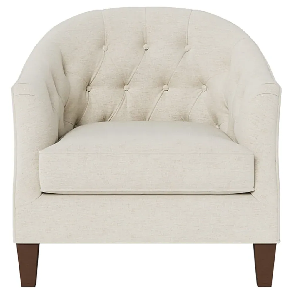 Willa Button-Tufted Chair - Heathered Ivory, Chenille image