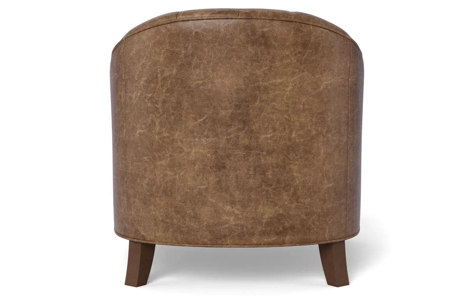 Willa Button-Tufted Leather Chair - Milk Chocolate