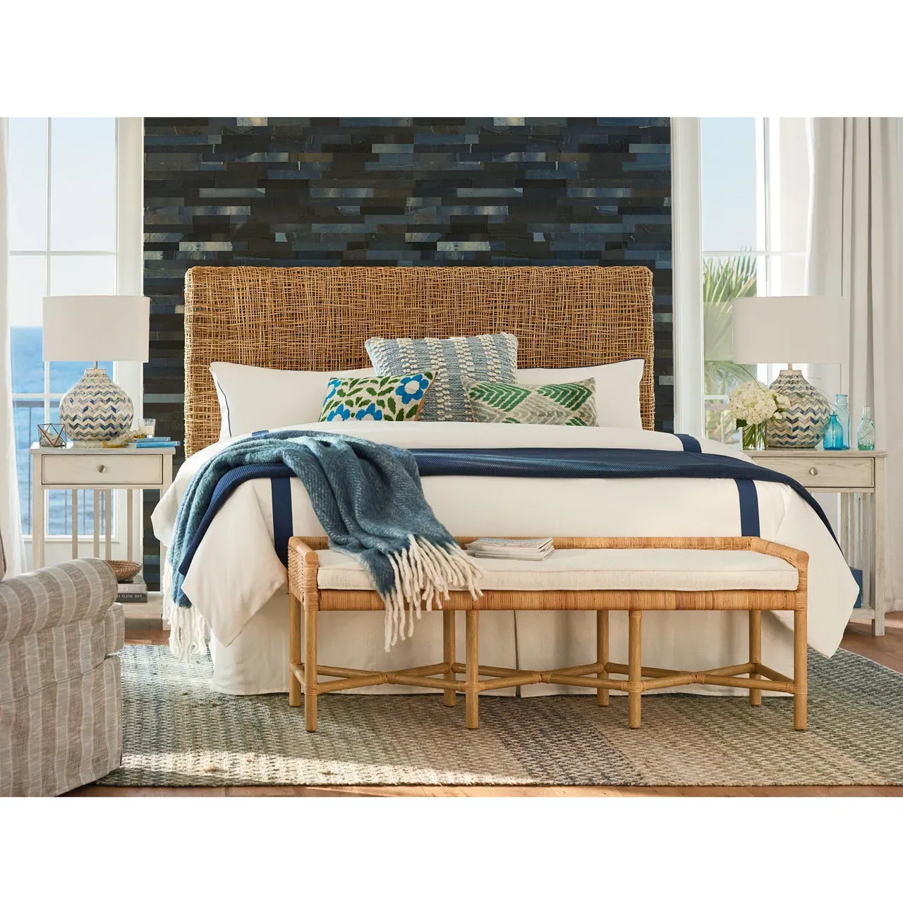 Willa Full/Queen Headboard - Brown, Woven Wicker