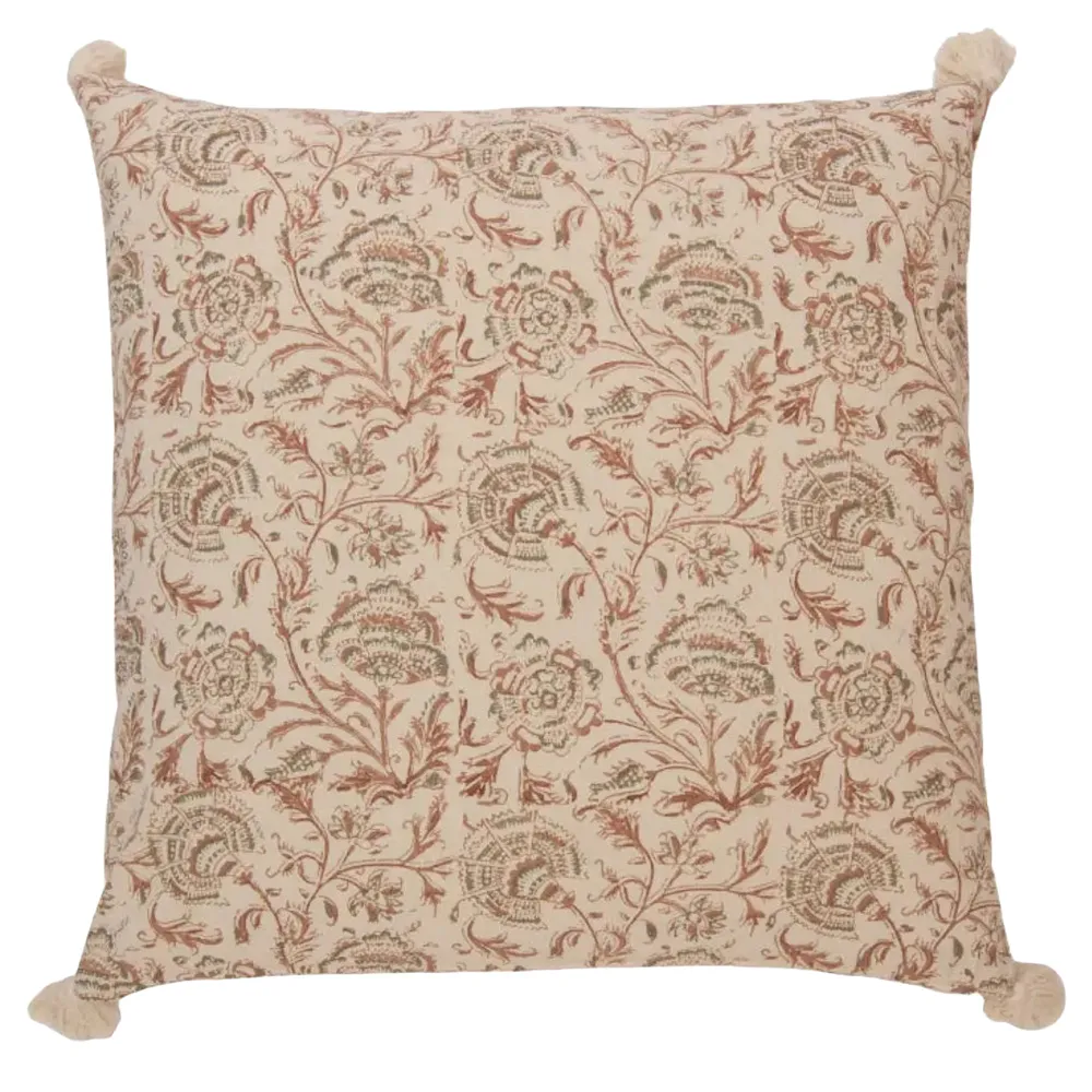 Willa Square Throw Pillow Cover - Beige, Cotton