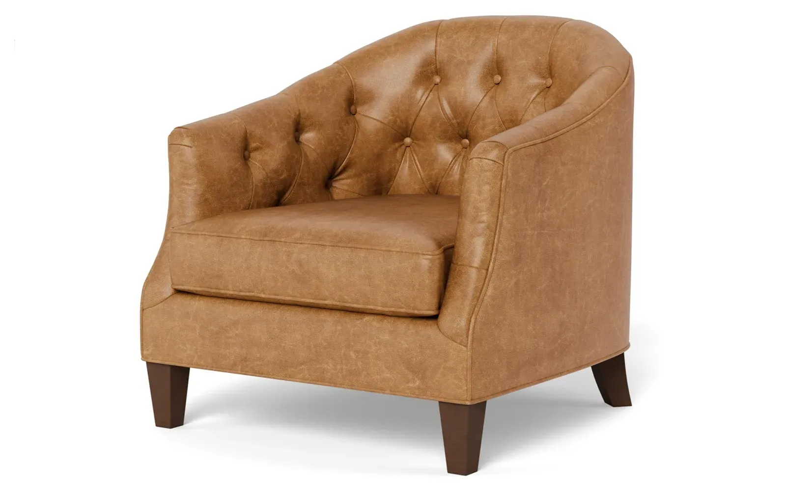 Willa Textured Leather Chair - Caramel