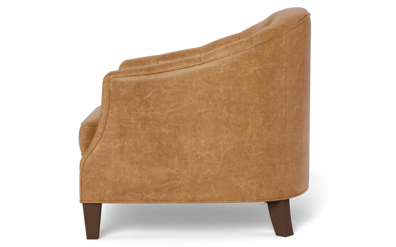Willa Textured Leather Chair - Caramel
