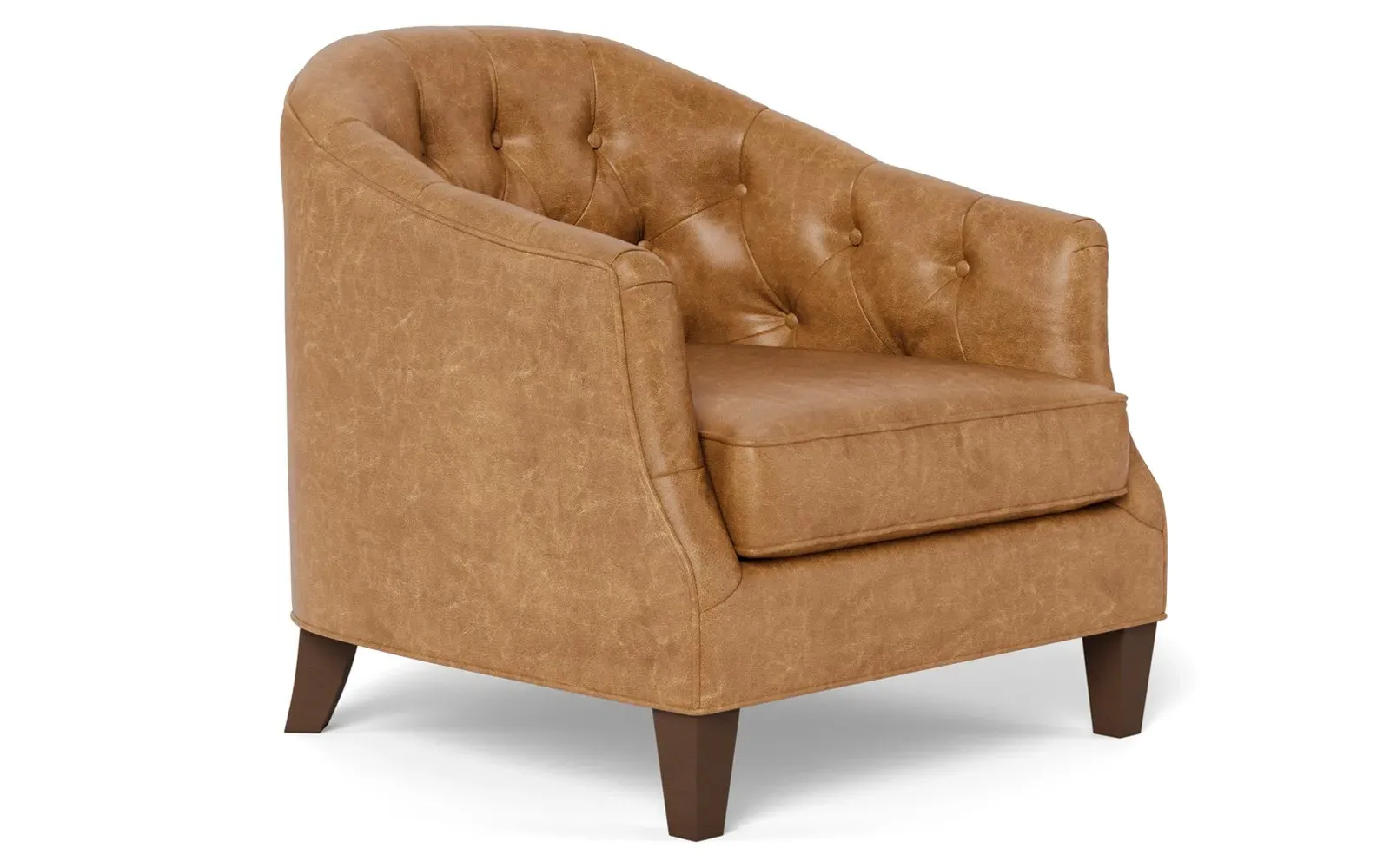 Willa Textured Leather Chair - Caramel