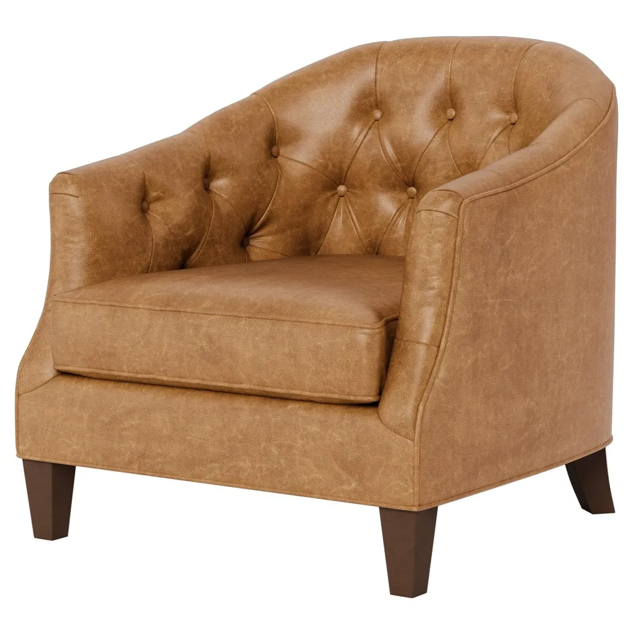 Willa Textured Leather Chair - Caramel image