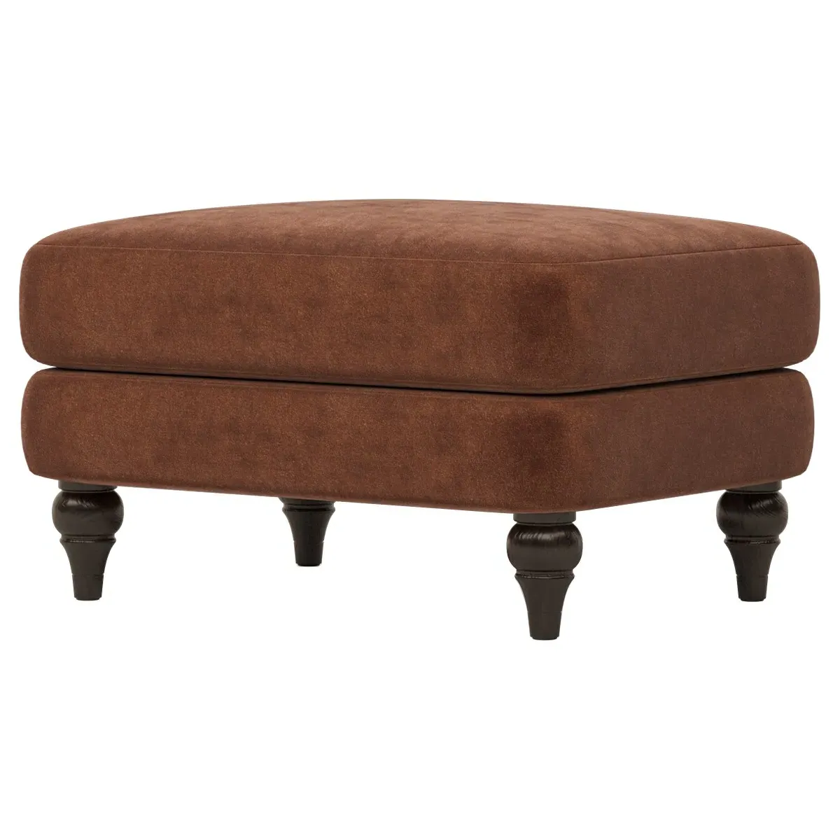 Willett Ottoman - Chocolate Mousse, Performance Velvet