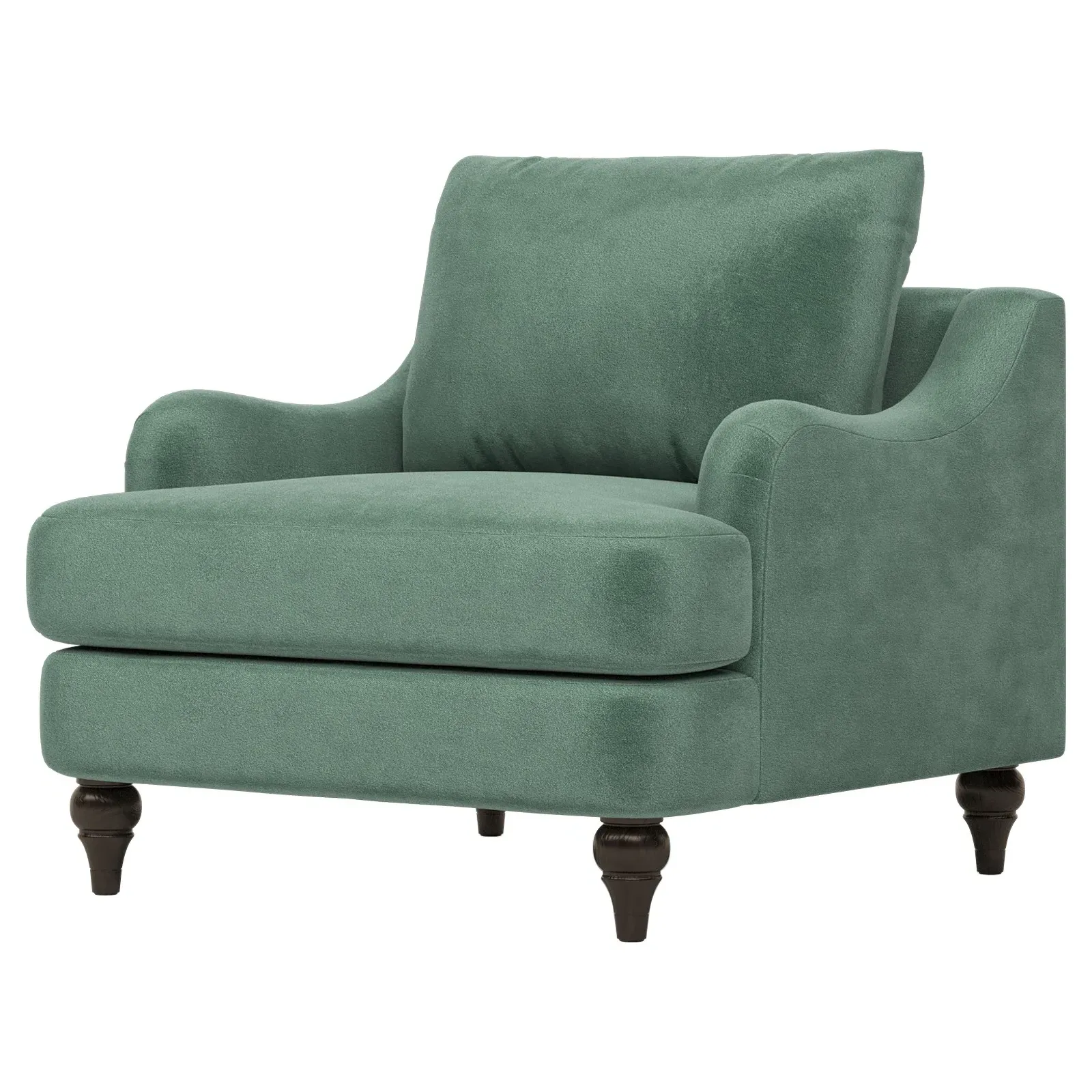 Willett Performance Velvet Chair - Stone Pine