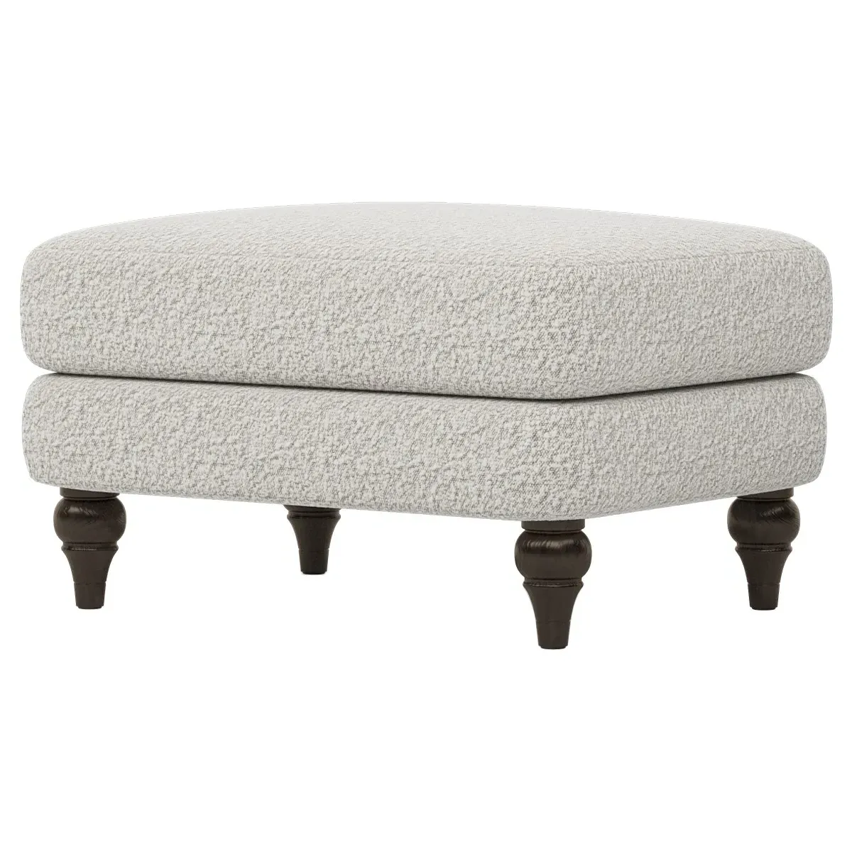 Willett Textured Bouclé Ottoman - Cloud Grey image
