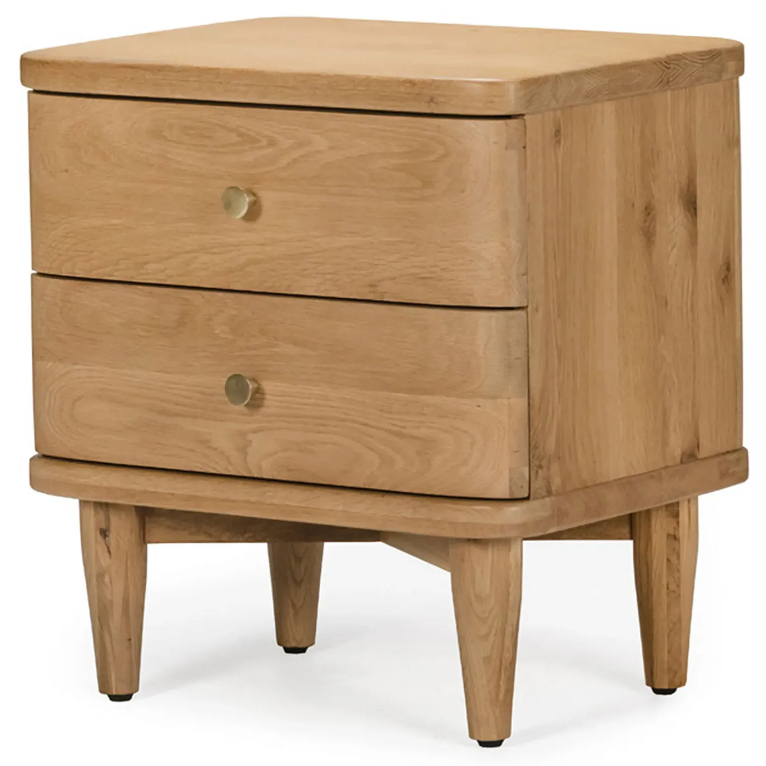 William 2 Drawer Nightstand - Brown, Oak image