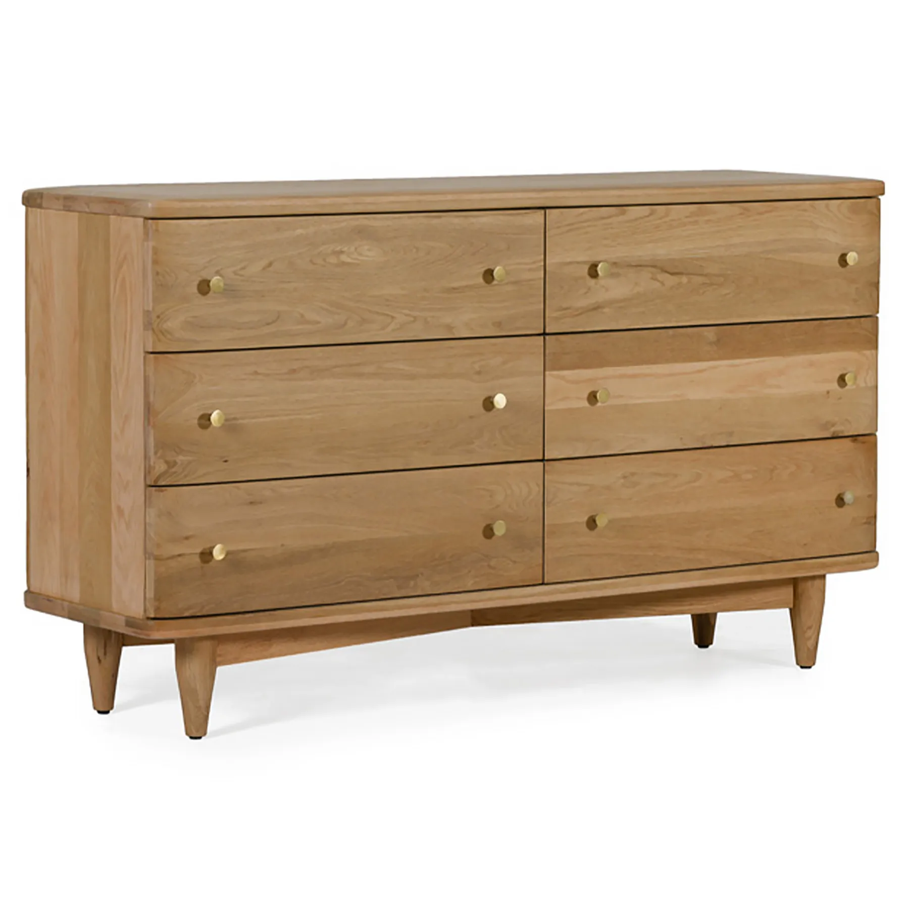 William 6 Drawer Double Dresser - Brown, Oak