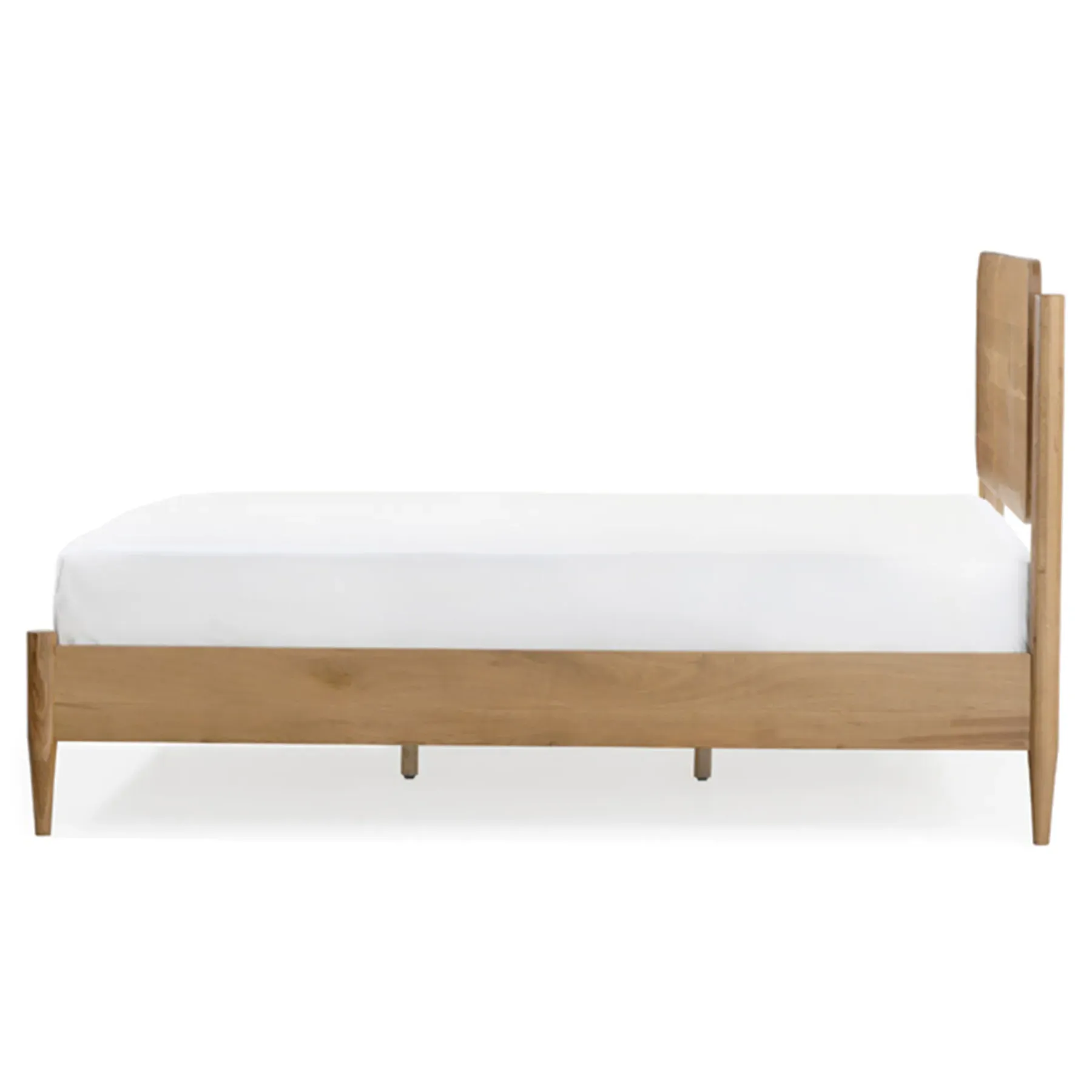 William King Size Platform Bed - Brown, Oak