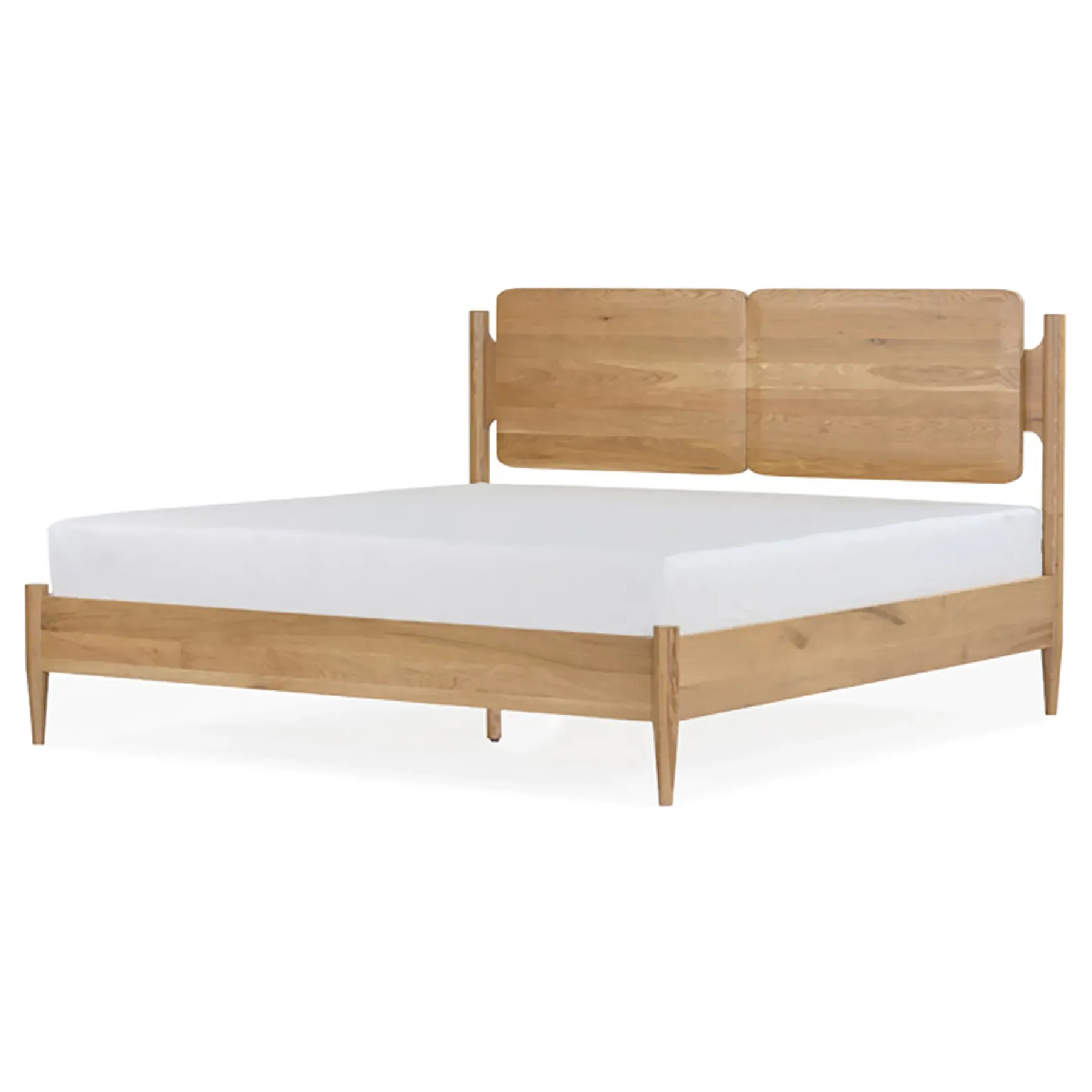 William King Size Platform Bed - Brown, Oak