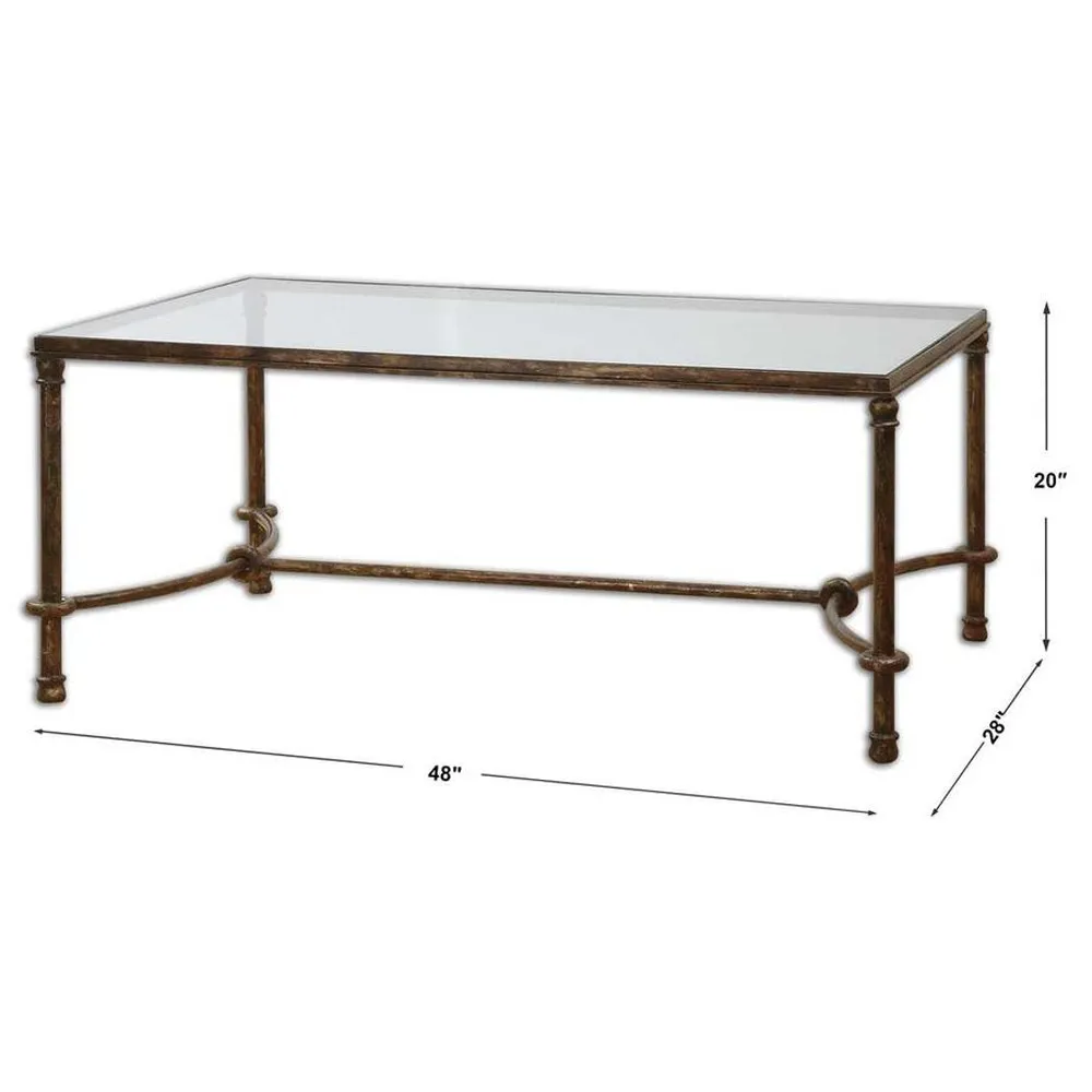 William Rectangular Coffee Table - Bronze, Iron