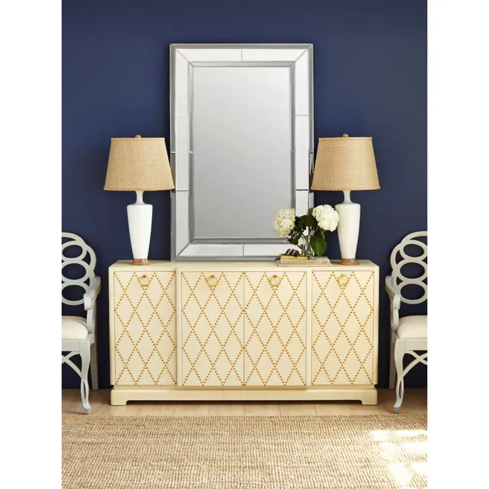 William Silver Frame Wall Mirror - Grey