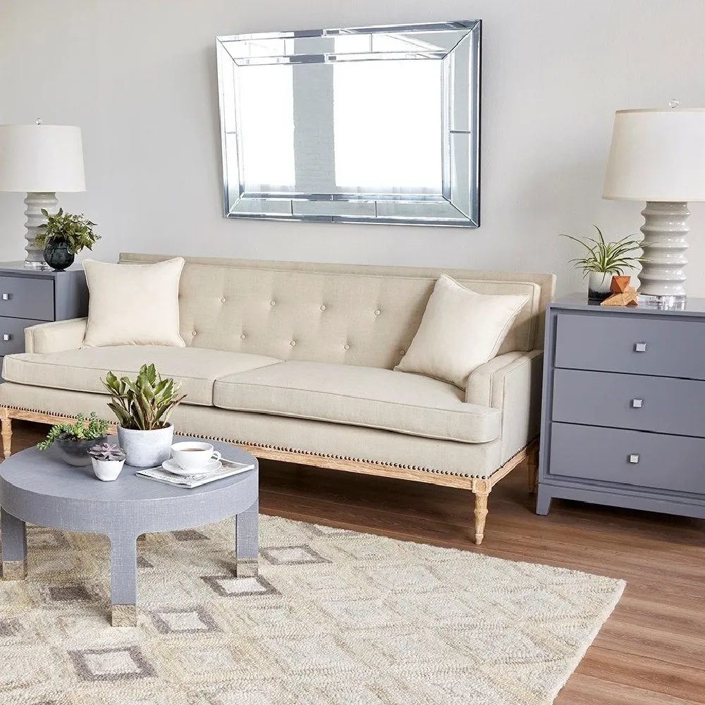 William Silver Frame Wall Mirror - Grey