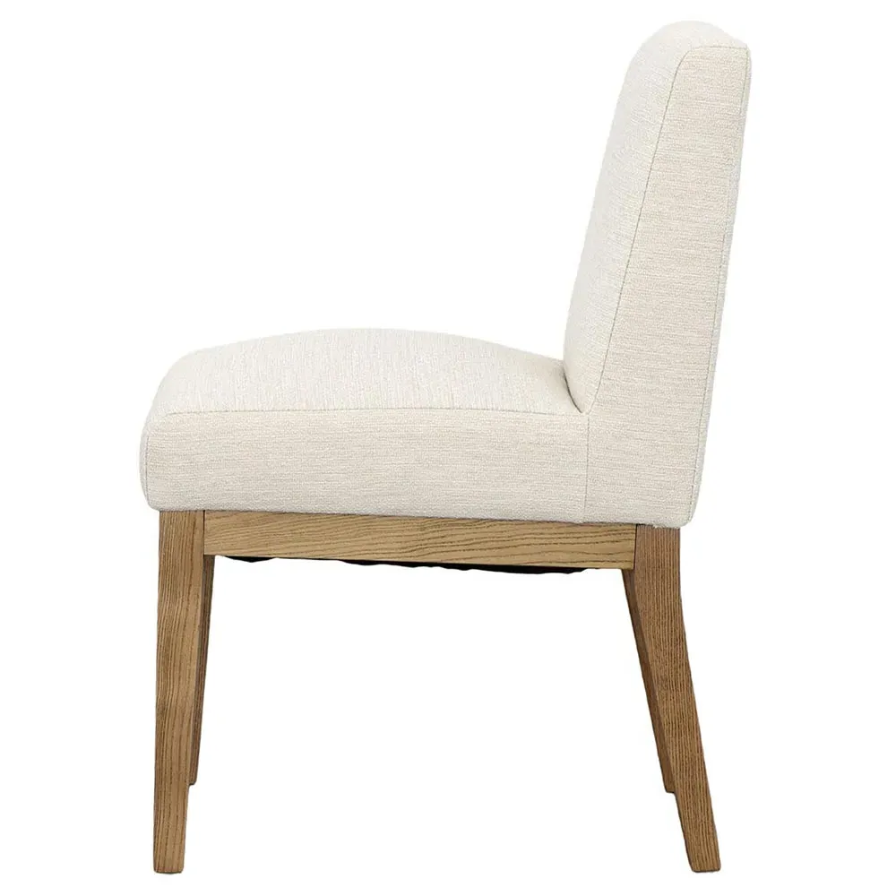 William Upholstered Dining Chair - Cream, Ash Wood