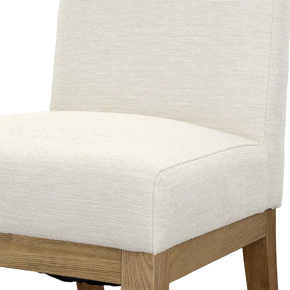 William Upholstered Dining Chair - Cream, Ash Wood