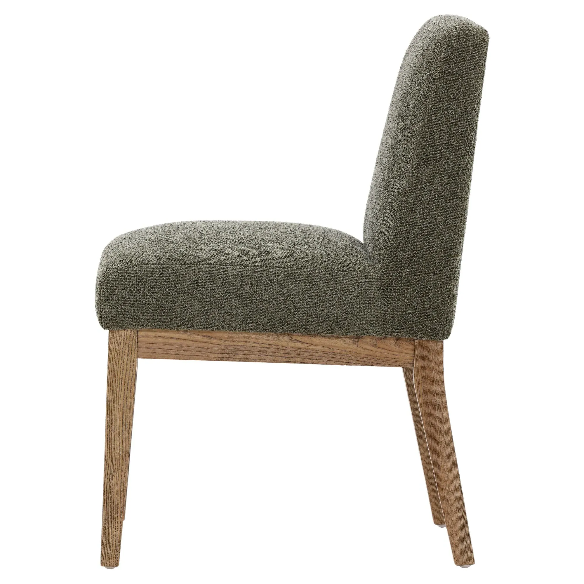 William Upholstered Dining Chair - Olive Green, Ash Wood