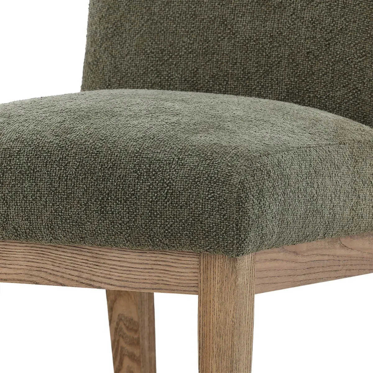 William Upholstered Dining Chair - Olive Green, Ash Wood
