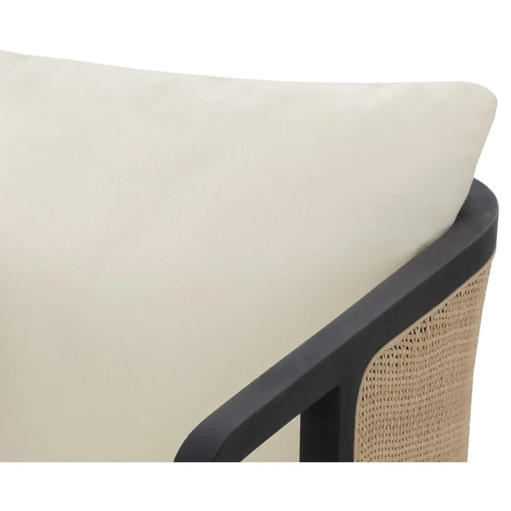 Willis Woven Wicker Outdoor Dining Arm Chair - Black, Teak